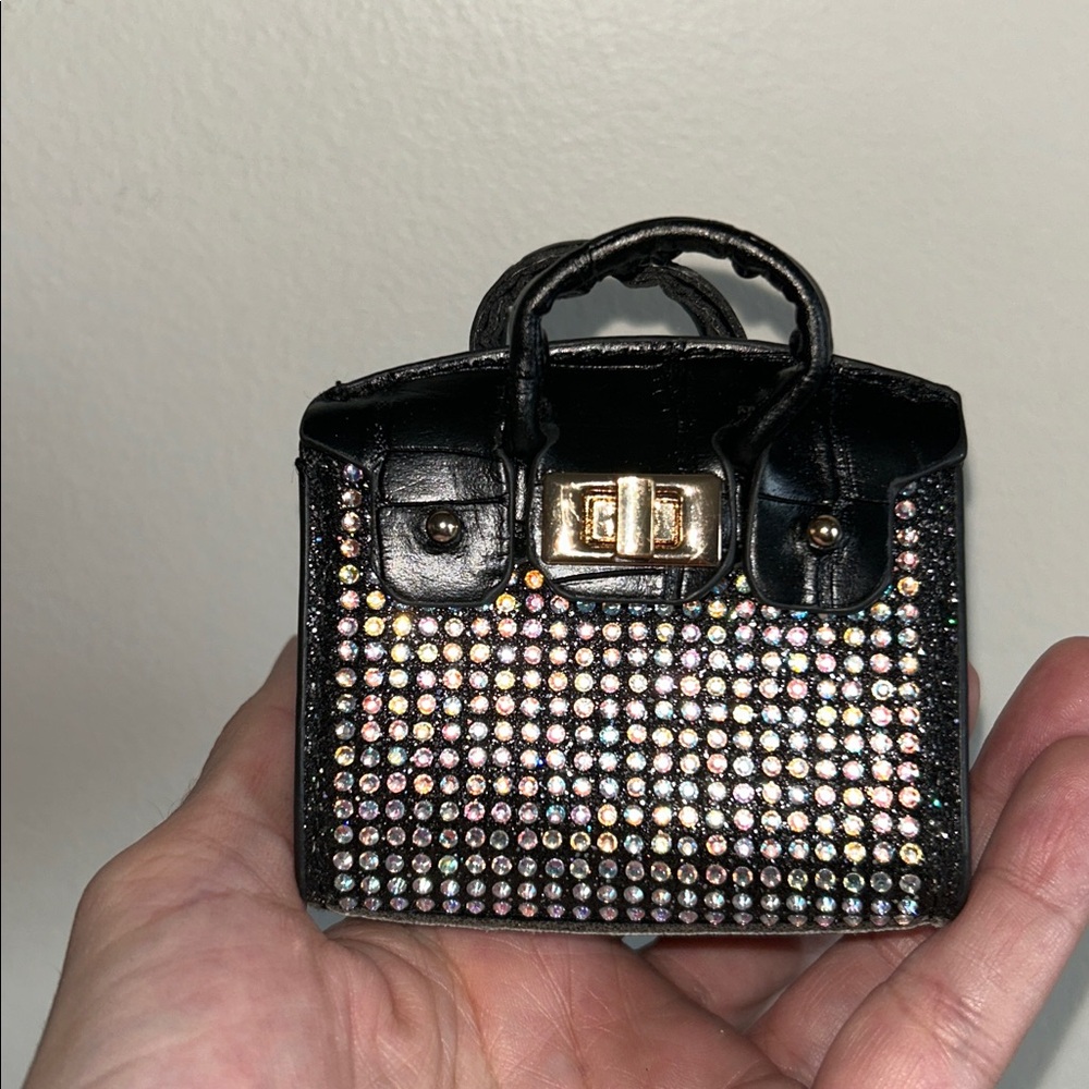 Black Mini Bag w/ gem 💎 "studs", NWOT (boutique)